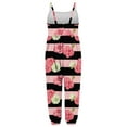 thumbnail image 4 of Penkiiy Toddler Girls Kids Jumpsuit One Piece Stripe Printed Playsuit Strap Romper Summer Outfits Clothes 4-5 Years Pink, 4 of 5