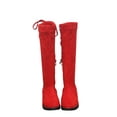thumbnail image 3 of Ritualay Girls Plush Lined Knee-High Boots Fashion Pull On Winter Boot Non-Slip Outdoor Shoes Red 5.5Y, 3 of 8