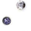 Body Jewelry 4 Pack - 16G Surgical Steel Internally Threaded Crystal Labret Monroe - Purple and Clear