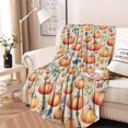 thumbnail image 2 of Fall Pumpkins and Leaves Pattern Round Blanket,Comfortable Soft Flannel Throw Blanket,All Season,Warm Lightweight Blankets for Sofa Bed Couch Living Room Chair 60"x60", 2 of 5