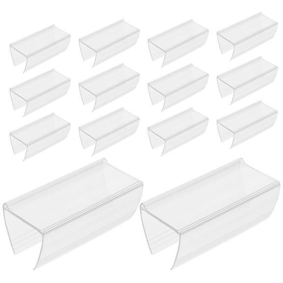 50-Pack Clear Plastic Label Holders for Wire Shelves, Clip-On Sign and Price Display Holders for Supermarkets, Libraries, Storage Bins