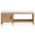 thumbnail image 4 of Bouclair Banc en Tissu Naturel et Bois avec Étagère à Chaussures et Rangement, 4 of 7