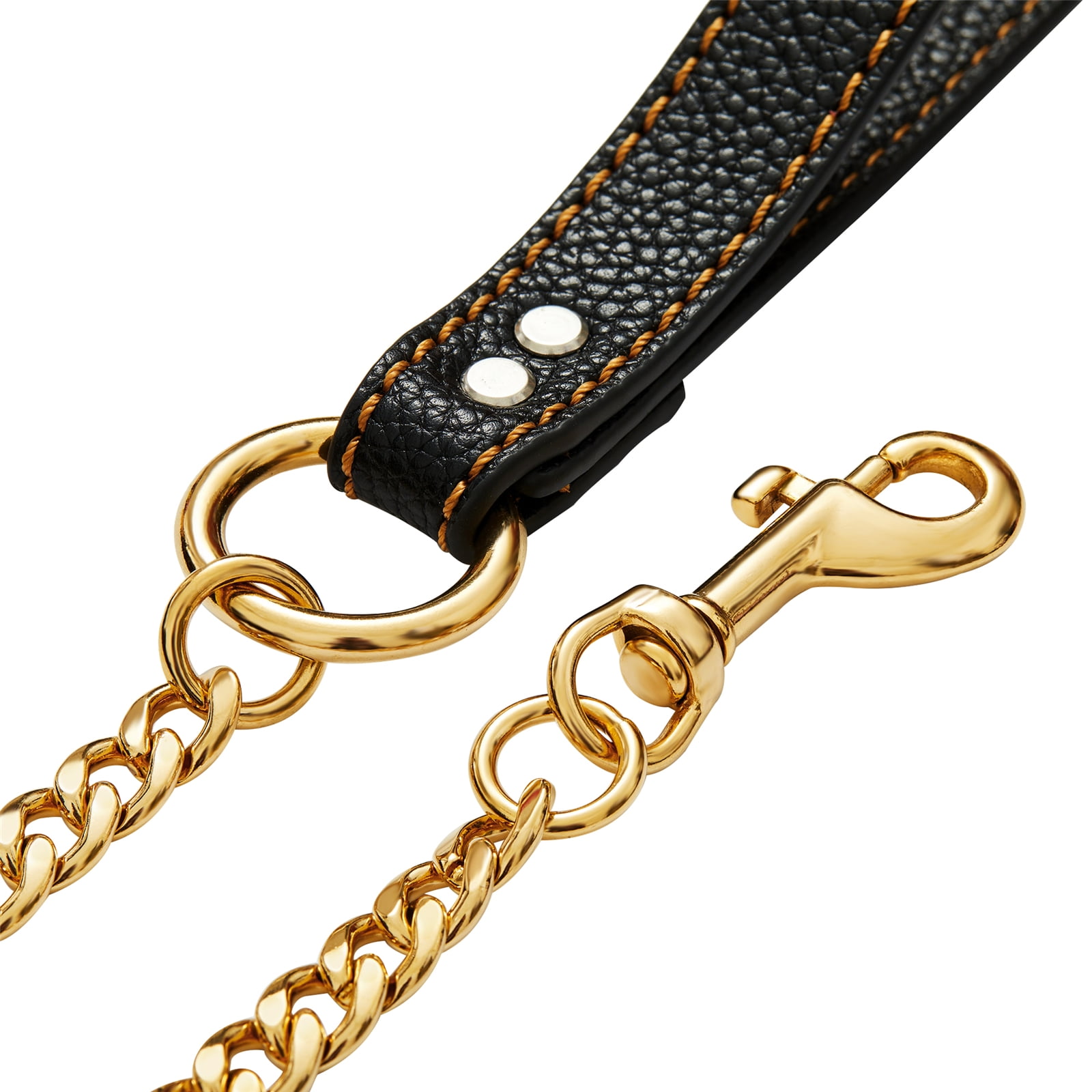 W/W Lifetime 3ft Indestructible Strong Chew-Proof Metal Stainless Steel Gold Training Walking Dog Leash