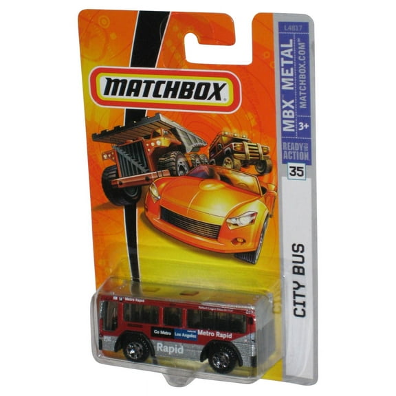 Matchbox MBX Metal (2007) Red City Bus Toy Vehicle #35