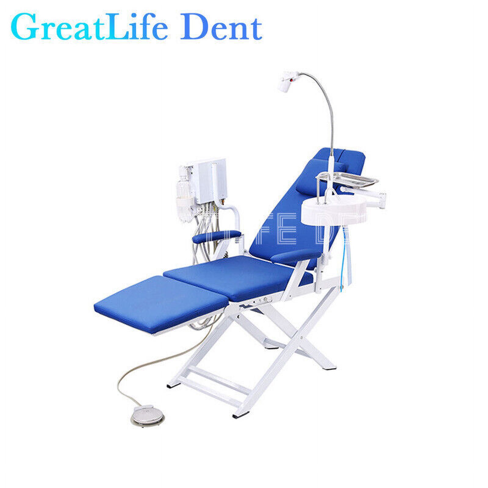 GreatLife Dent USA Stock PORTABLE DENTAL FOLDING CHAIR LED LIGHT+TURBINE+DENTIST STOOL
