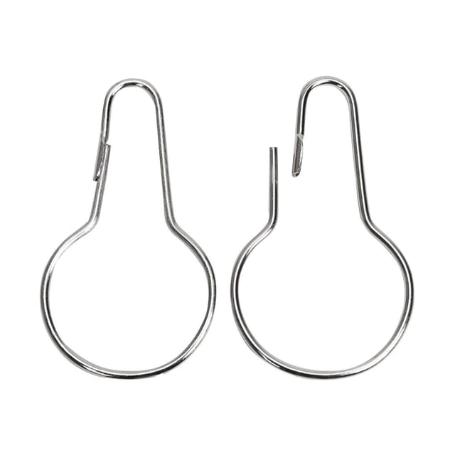 Cateissary 20 piezas anillos de gancho de cortina Clip colgante de cortina de Metal para varillas de ducha de baño rodillo deslizante accesorios para el Type2 Cateissary HA000642-00B