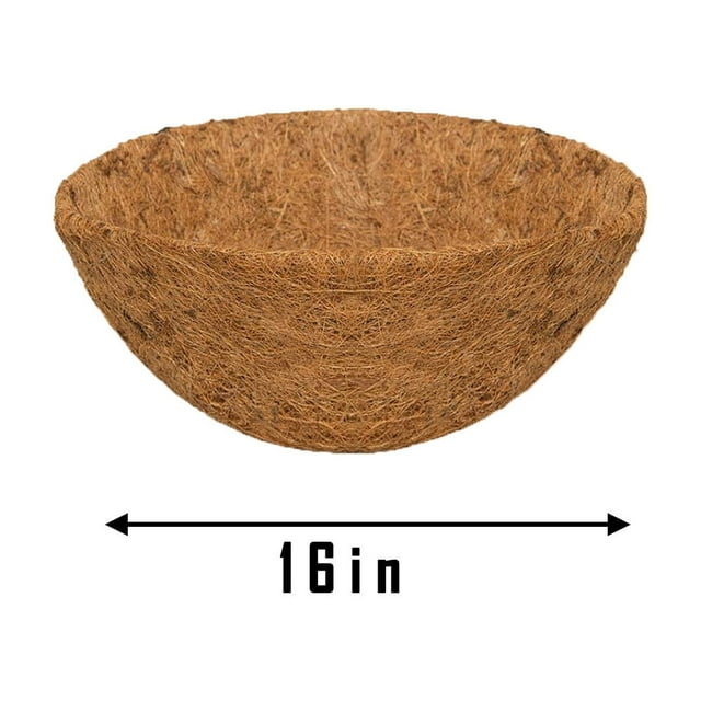 Forros de fibra de coco para cestas colgantes, 100% naturales, repuesto para macetas, forro grueso y transpirable para decoración de interiores, exteriores, jardín, patio y balcón, 8, 10, 12, 14 y 16