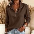 thumbnail image 7 of cocolona Half Zip Pullover Sweatshirts for Women Long Sleeve Solid Color Loose Casual Basic Sweatshirts, 7 of 7