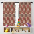 thumbnail image 5 of Blackout Kids Curtains,Red Boho Ethnic Floral Patchwork Pattern Childrens Insulated Curtains Set Of 2,Bedroom Essentials,Toddler Room Decor 42x54in(106x137cm), 5 of 5