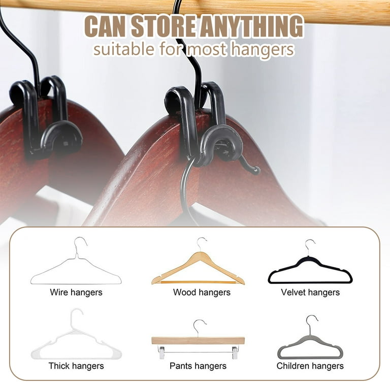 LNKOO 24 Pcs Clothes Hanger Connector Hooks, Outfit Hangers, Velvet Hanger  Cascading Hooks, Hanger Extender Clips, Velvet Huggable Hangers Accessory