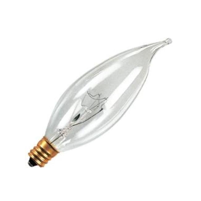 Bulbrite 403560 60 Watt 220 Volt CA10 Candelabra Base Decorative Flame