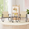 thumbnail image 2 of Simenmax 3-Piece Outdoor Rocking Set, Outdoor Furniture Set with Textilene Chairs & Glass-Top Table, Conversation Set of 3 for Porch, Lawn, Garden, Yard, Balcony, Poolside, Brown, 2 of 9
