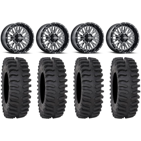 ITP Momentum 15" Wheels Milled 32" XT400 Tires Can-Am Maverick X3 / Honda Pioneer 1000 / Talon
