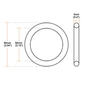 O-Rings Nitrile Rubber 80mm x 90mm x 5mm Seal Rings Sealing Gasket 10pcs
