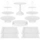 thumbnail image 1 of Juego de 8 piezas de soporte para pasteles de metal blanco, 3 niveles, torre de exhibición y estante para galletas, 1 of 7