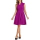 thumbnail image 2 of Vestido de trabajo INSPIRE CHIC para mujer, corte acampanado, vestido de negocios de manga corta 2024, color púrpura, 2 of 6