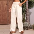 thumbnail image 4 of Pantalones Anchos de Cintura Alta para Mujer, Pantalones Casuales de Playa Fluidos de Verano con Bolsillos. L, 4 of 10