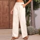 thumbnail image 4 of Pantalones Anchos de Cintura Alta para Mujer, Pantalones Casuales de Playa Fluidos de Verano con Bolsillos. XL, 4 of 10