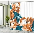 thumbnail image 4 of Ambesonne Floral Shower Curtain, Flowers in Watercolor Effect, 69"Wx75"L, Dark Teal, 4 of 4