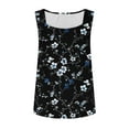 thumbnail image 7 of JTZGDY Floral Tank Tops for Women Loose Flowy Casual Graphic Summer Sleeveless Square Neck Tunic T-Shirts Trendy Western T-Shirts Multicolor#12 S, 7 of 7