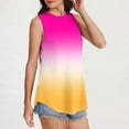 thumbnail image 3 of Jalioing Tank Tops for Women Crew Neck Sleeveless Flowy Casual Shirts Gradient Print Summer Fashion T Shirts, 3 of 7