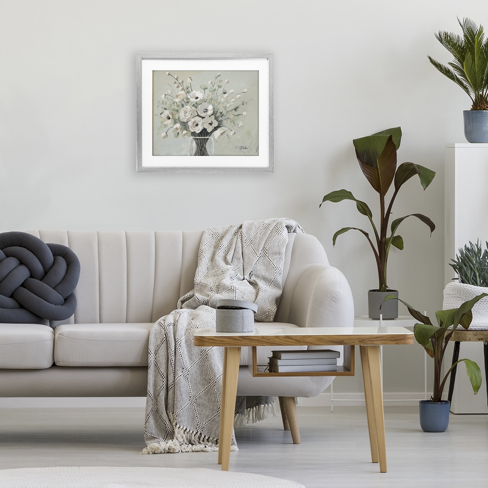 Stupell Industries Siempre Bella Bouquet Gray Framed Print Under Glass, design by Patricia Pinto