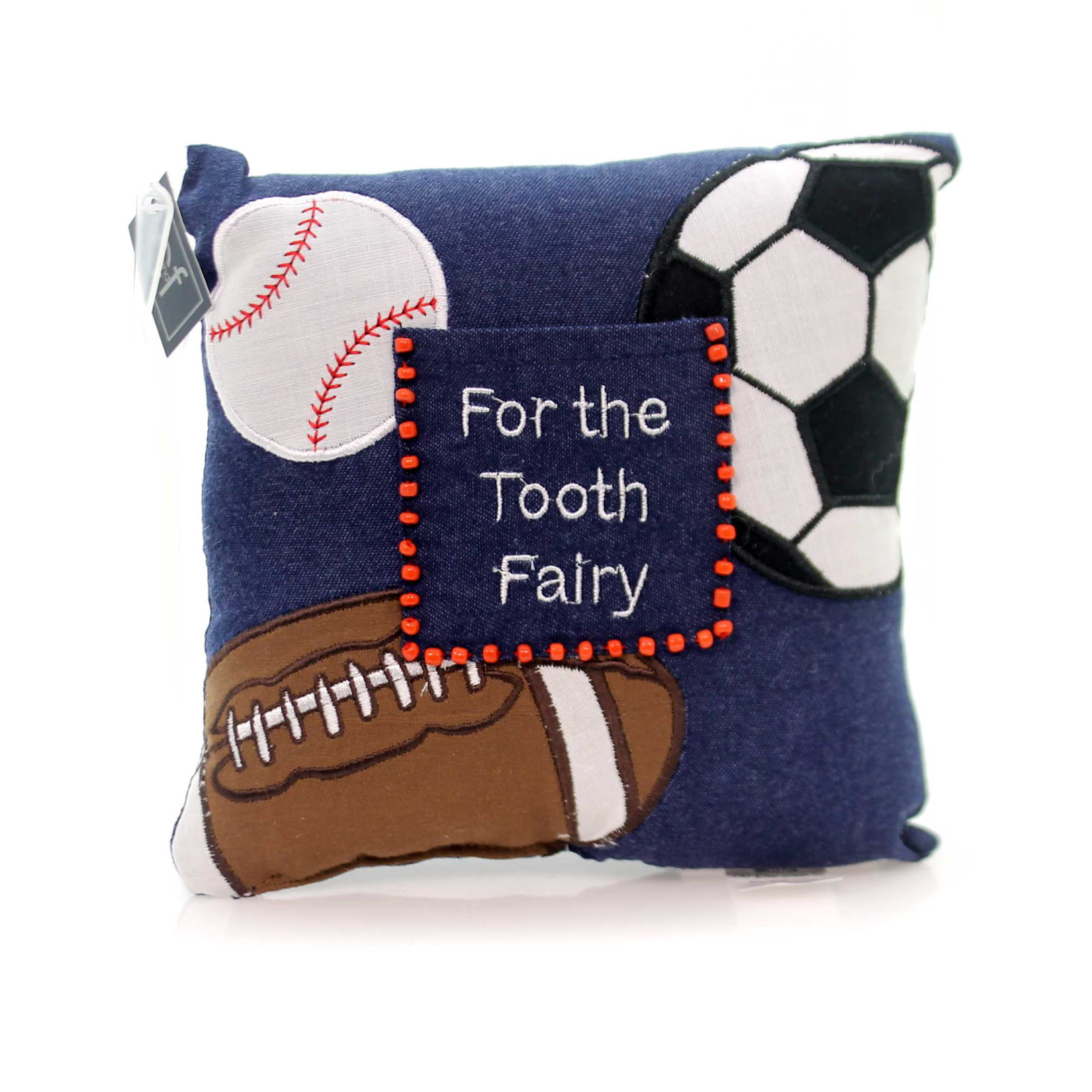 My Tooth Fairy C&F Home 6" x 6" Saying Pillow w/Pocket 