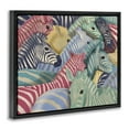 thumbnail image 4 of Stupell Industries Modern Hued Zebras Animals Painting Black Floater Framed Canvas Art Print Wall Art, 21 x 17, 4 of 10