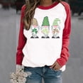 thumbnail image 2 of QIPOPIQ T-Shirts à Manches Longues pour Femmes Col Rond T-Shirts de la Saint-Patrick T-Shirt Imprimé Trèfle T-Shirt Vert Chanceux T-Shirts de la Saint-Patrick Hauts Col Rond Offres de Vacances, 2 of 5