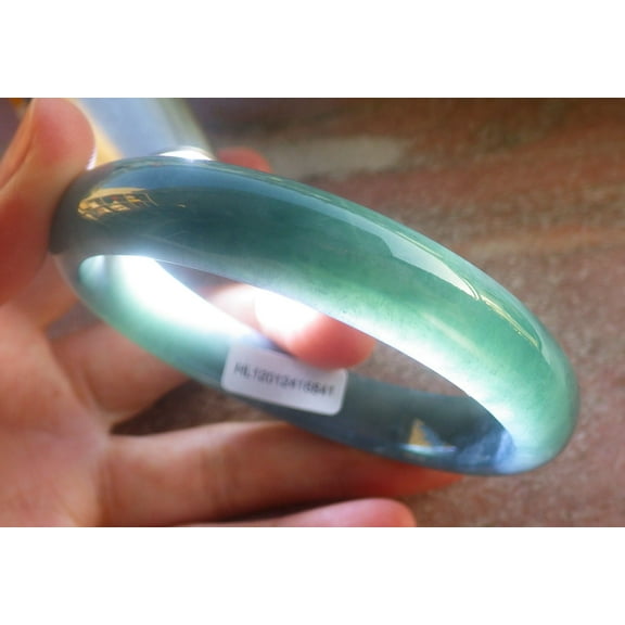 Icy Blue Water Green Natural A JADE Jadeite Bangle Bracelet 59 mm 692475 TN