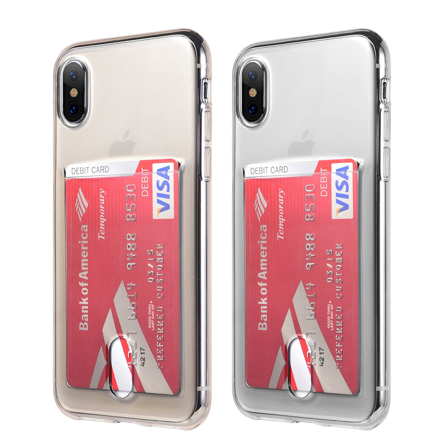 resterend bedreiging Koloniaal Iphone X Id Card Display Tpu Transparant Crystal Skin Case - Walmart.com