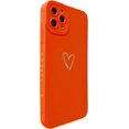 thumbnail image 3 of for iPhone 11 Pro Max Case(6.5" 2019),Side&Back Cute Plated Love Heart with Anti-Fall Lens Cameras Cover Protection Soft TPU Shockproof Anti-Fingerprint Phone Cases for Women Girls Men,Orange, 3 of 14