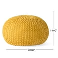 thumbnail image 3 of GDF Studio Plush Cotton Pouf, Yellow, 3 of 7
