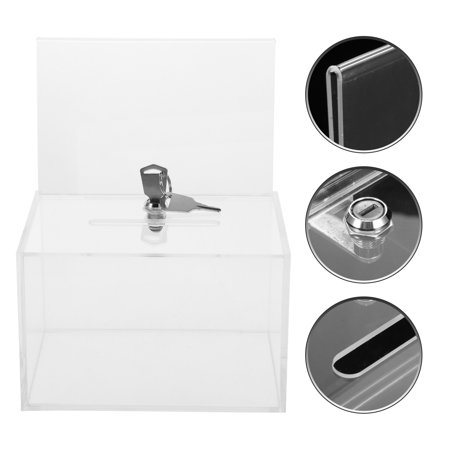 WHAMVOX Letter Post Container Donation Boxes Suggestion Key Office Transparent