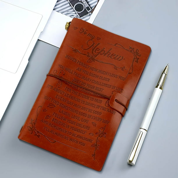 Diario de cuero personalizado para escribir y dibujar, cuaderno recargable de 7.8 x 4.7 con papel grueso, regalo para tu hija en su graduación, cumpleaños o cualquier ocasión especial.