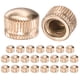 thumbnail image 1 of Paquete de 25 tuercas de tapa roscadas, tapas de tornillo M6x11mm para luminarias, tuerca de perilla estriada hembra para reemplazo de cubierta de luz de techo [Tono dorado], 1 of 7
