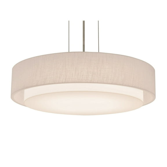 AFX Sanibel 18-inch Satin Nickel LED Pendant, Linen White Shade