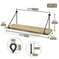 thumbnail image 4 of SUMGAR Floating Wall Shelves, Rustic 2-Tier Wood Metal Wall Mounted Hanging Shelf for Bathroom Kitchen Dining Living Room (Set of 2), 4 of 10