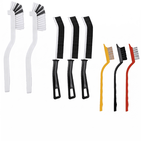 ROSEXIXI 8 Pcs Crevice Cleaning Brush Set, Multi-Size Narrow Gap Brushes, Hard Bristle Corner Cleaner for Bathroom Kitchen Tile Window Sill Stove
