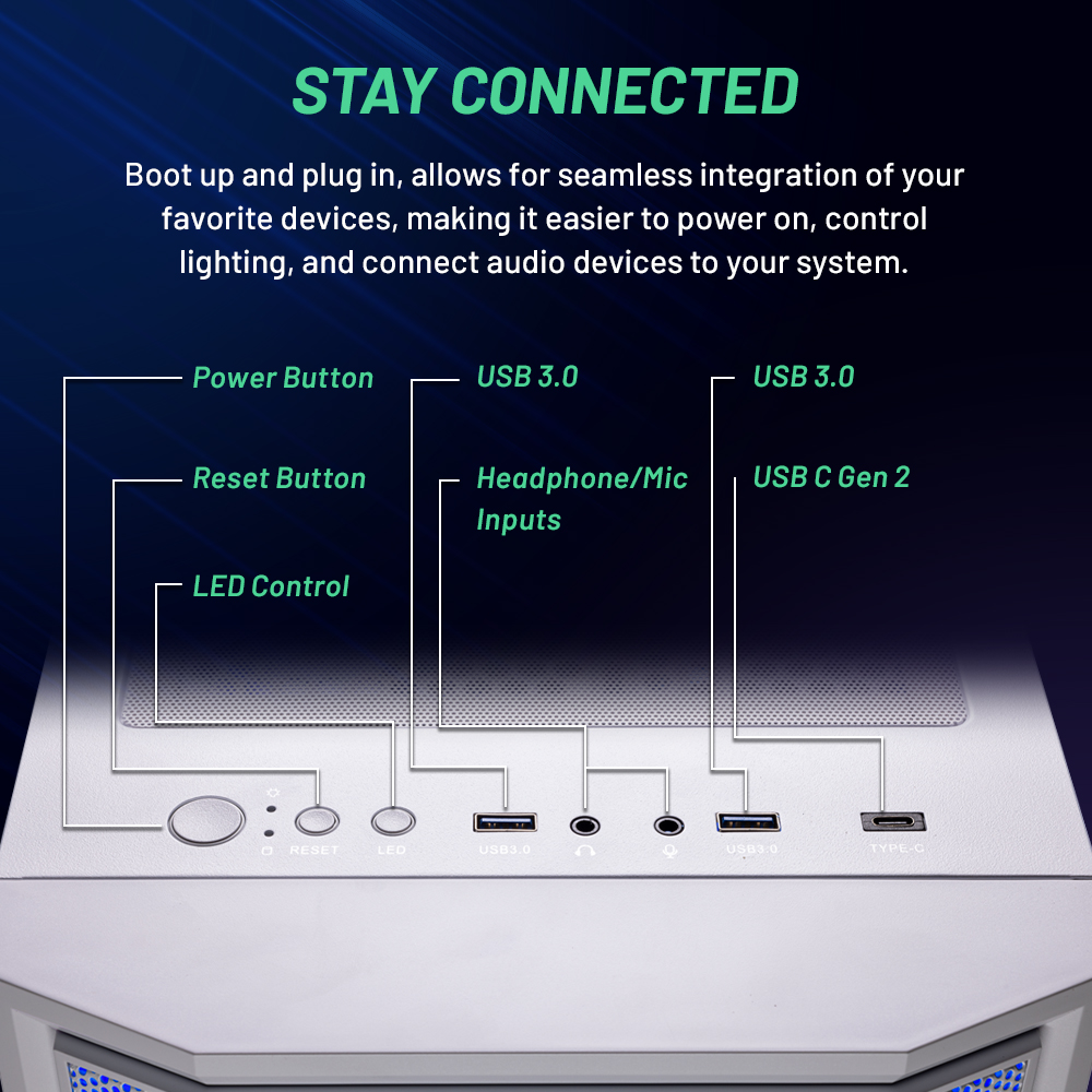 Skytech Archangel Gaming PC Desktop INTEL Core i5 12400F NVIDIA Geforce RTX 4060 1TB NVMe SSD 16GB DDR4 SDRAM Windows 11