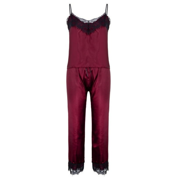 Fashnice Women T Shirt Bodysuit Solid Color Jumpsuit Crew Neck Tops Sexy  Sleep Bodysuits Wine Red XL
