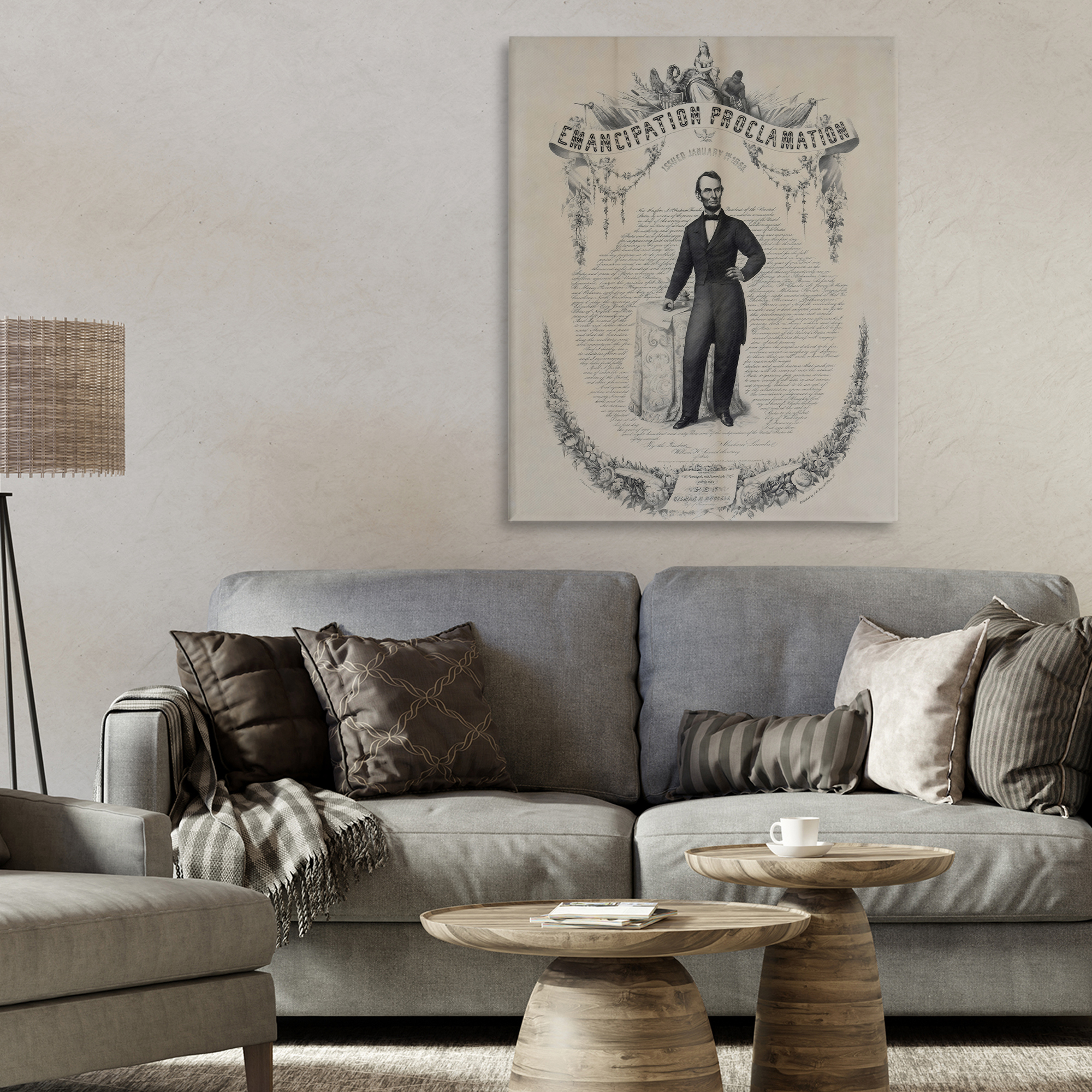 Stupell Industries Lincoln with Emancipation Proclamation Canvas Wall Art, design by Arlington Prints