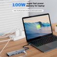 thumbnail image 4 of Totu Usb C Hub 7 En 1 Usb C Dock Con 4K Hdmi 2 Usb 3.0 Usb C 3.0 100W Tipo C Pd Ranura Para Tarjeta Sd/Tf Para Macbook Pro/Air Y Otras Computadoras Portátiles Tipo C, 4 of 5
