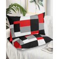 thumbnail image 2 of Red Black Grey Geometric Pillow Covers Queen Size 2 Pack, Modern Abstract Art Luxury Soft Bed Throw Pillowcases Breathable Cooling Long Lumbar Body Pillow Sham Cover for Bed Sofa 20''x30'', 2 of 7