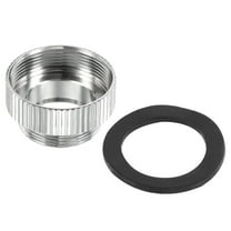 Uxcell M22*1.0 Male to M26*1.0 Female Thread Aerator Adapter Faucet Pipe Fitting, Silver