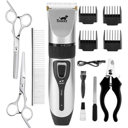 Silent Dog Clippers for Thick/Long/Short/Curly Hair - Professional  Rechargeable Cordless Animal Hair Trimmer-Grooming Clipper Kit for All Pet  (AC Power Adapter for UK is NOT included) (Silver) | Walmart Canada