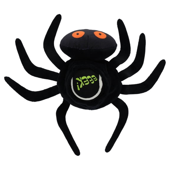 Vibrant Life Halloween Spider Plush Dog Toy with Tennis Ball, Black, Chew Level 1