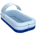 thumbnail image 1 of WINGOMART Auto Inflation Swimming Pool,Sun Resistant Inflatable swimming Pool Float Raft Removable Canopy for Outdoor Backyard Water Party- (210×150×68cm) 83X59X27in - BLUE, 1 of 10