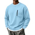 thumbnail image 2 of Oversized Sweatshirts for Men Crewneck Long Sleeve Zip Pocket Pullover Loose Fit Casual Everyday Fall Winter Tops, 2 of 8