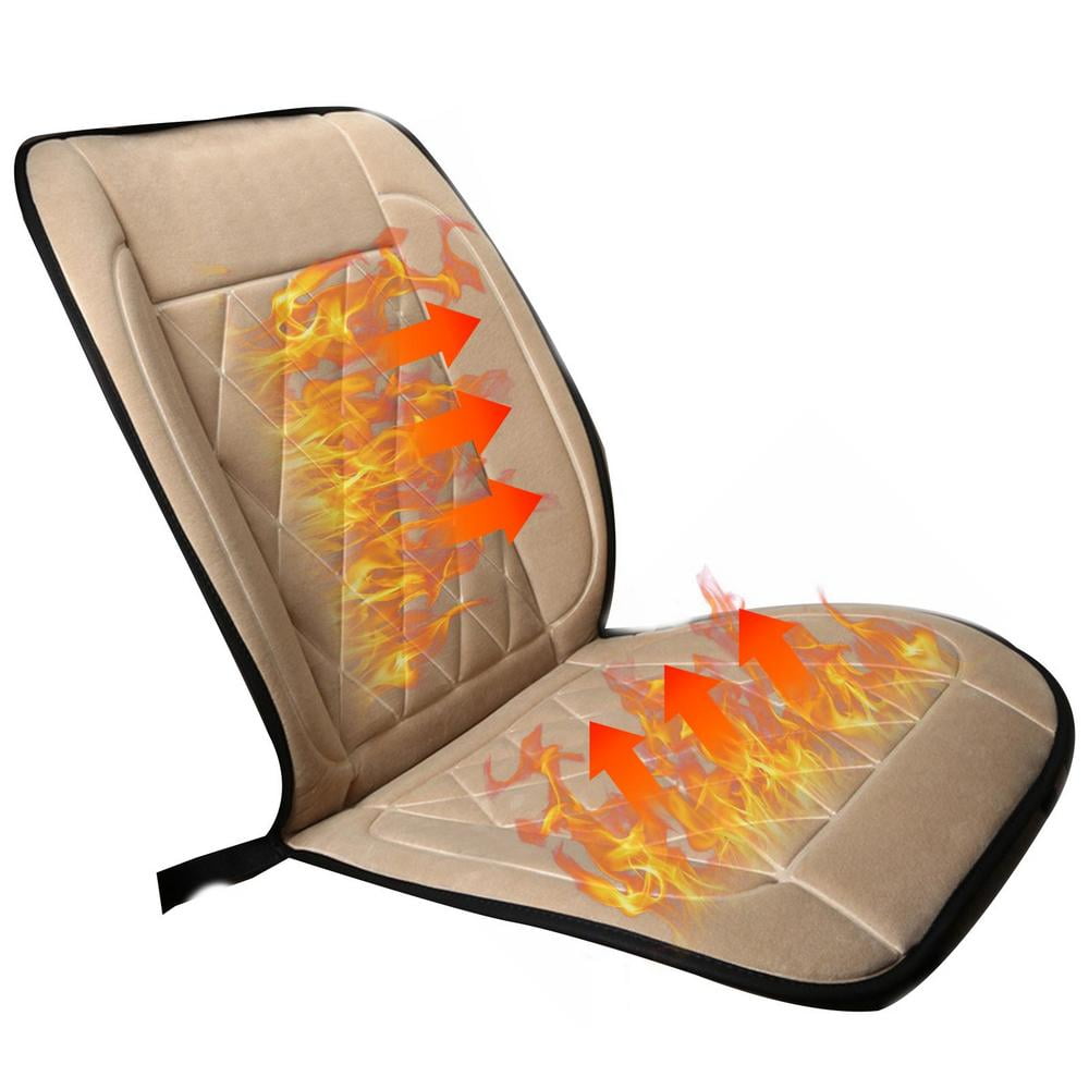 Tohuu Car Heated Seat Cover 12V Fleece Winter Car Heating Cushion Car